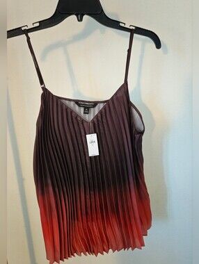 Banana Republic Pleated Ombre Cami Tank - Brown to Ochre, Size M